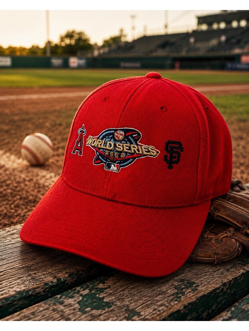2002 World Series Hat Anaheim Angels San Francisco Giants Vintage MLB Baseball